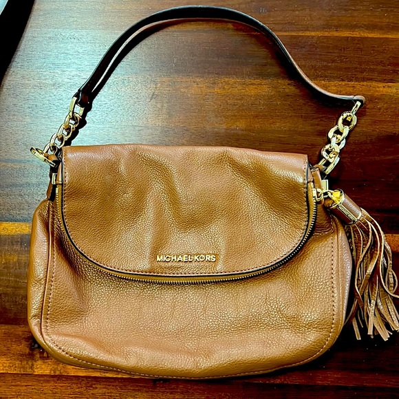 Michael Kors Handbags - Michael Kors Leather Bag Brown Saffiano Gold Hardware & Tassel